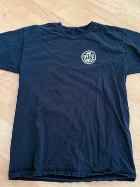 Vans Black/Navy Short Sleeve Tee with White 'Off The Wall' Chest Logo